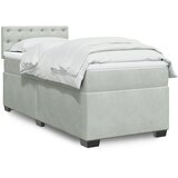 Box spring krevet s madracem svjetlosivi 100x200 cm baršunasti | shoptok.hr