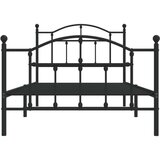 Metalni okvir kreveta uzglavlje i podnožje crni 100x190 cm | shoptok.hr