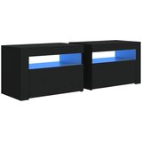 Maison Chic Dvo delni komplet Nočne omarice - Nočne mize z LED lučkami črna 60x35x40 cm, (21688713) Cene