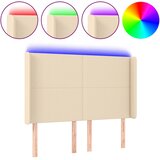  LED uzglavlje krem 147 x 16 x 118/128 cm od tkanine | shoptok.hr