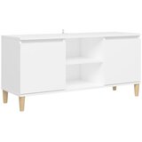Maison Chic TV omarica - TV stojalo - Televizijska omarica s trdnimi lesenimi nogami bela 103,5x35x50 cm, (21702011) | Shoptok.si