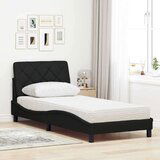  Krevet s madracem crni 90x190 cm od tkanine | shoptok.hr