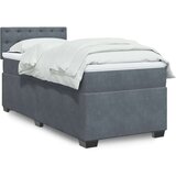 vidaXL Box spring postelja z vzmetnico temno siva žamet | Shoptok.si