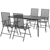  5-dijelni vrtni blagovaonski set antracit čelični | Eponuda.com