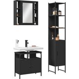  3-dijelni set kupaonskih ormarića crni od konstruiranog drva | shoptok.hr