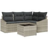vidaXL 5 delni set vrtnih kavčev z blazinami temno sivi poli ratan, (22093645) | Shoptok.si
