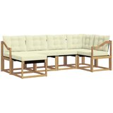 vidaXL Zunanja garnitura za sedenje z blazino 6 pcs Bela in krem, (5000281013) | Shoptok.si
