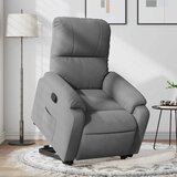 Maison Chic Naslanjač - Relax naslanjač s funkcijo vstajanja tem. siva tkanina iz mikrovlaken, (22062208) | Shoptok.si