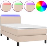  box spring madrac LED cappuccino 90x200cm umjetna koža | shoptok.hr