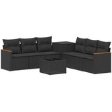  Set sofe 8 kom. Crna Poli Rattan i čelik | shoptok.hr
