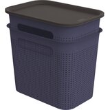 Rotho Temno modre plastične škatle za shranjevanje v kompletu 2 ks s pokrovom 18,5x27x26 cm Brisen – | Shoptok.si