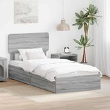 Krevet s od storage Siva Sonoma 100 x 200 cm Konstruirano drvo | shoptok.hr