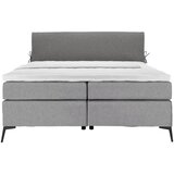 Hom`in postelja boxspring 160 cm x 200 cm , tekstil siva, temno siva | Shoptok.si