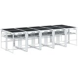 vidaXL 11-dijelni vrtni blagovaonski set s jastucima bijeli tekstilena | shoptok.hr