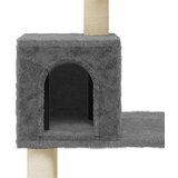 vidaXL Mačje drevo s praskalniki iz sisala temno sivo 147 cm | Shoptok.si