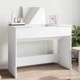 The Living Store Toaletna mizica z ogledalom bela 100x45x76 cm - Toaletna Mizica, (21658131) Cene