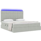  LED krevet za pohranu s madracem Svjetlosiva 200 x 200 cm | shoptok.hr