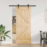  Klizna vrata NARVIK Prirodna i crna 85 x 210 cm (152,5 cm) | shoptok.hr