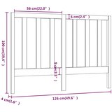  Uzglavlje za krevet crno 126 x 4 x 100 cm od masivne borovine | shoptok.hr