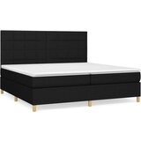  Box spring postelja z vzmetnico črn 200x200 cm blago, (20761180) | Shoptok.si