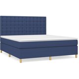 Krevet s oprugama i madracem plavi 180x200 cm od tkanine | shoptok.hr