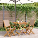  3-dijelni bistro set od tkanine i masivnog drva smeđesivi | shoptok.hr