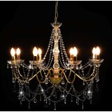  Luster s perlama zlatni 8 žarulja E14 | shoptok.hr