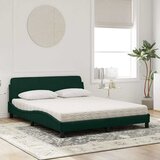 Krevet s madracem Dover tamnozeleni 160x200 cm baršunasti | Eponuda.com