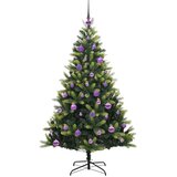 vidaXL Umjetna zložljiva božićna jelka 150 LED Zelena 150 cm PVC in PE | Shoptok.si