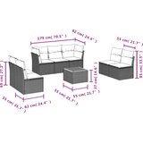  8-dijelni set vrtnih sofa s jastucima bež od poliratana | shoptok.hr