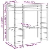  Okvir podstrešne postelje Bela 90 x 190 cm Masivno borovo les, (5000102374) | Shoptok.si
