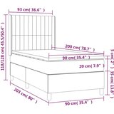 vidaXL Krevet s oprugama i madracem plavi 90 x 200 cm od tkanine | shoptok.hr