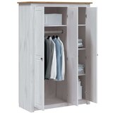 3 Ormar od borovine s vrata bijeli 118 x 50 x 171,5 cm Panama | shoptok.hr