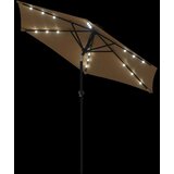  Vrtni suncobran s čeličnom šipkom LED smeđesivi 225x225x212 cm | Eponuda.com