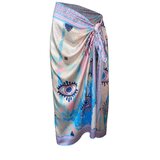 Dewberry 71058 Patterned Shiny Fabric Women Pareo-BLUE-PINK Cene