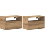 vidaXL Stenska nočna omarica 2 kosa artisan hrast 45x26x28,5 cm | Shoptok.si