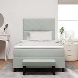 Box Spring Krevet s Madracem i Klupom Svjetlosiva 120x200 cm Velvet | shoptok.hr