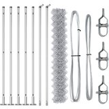 vidaXL Ograda od lanaca s 7 prirubničkih stupova 1.5x10 m Galvanizirani čelik | shoptok.hr