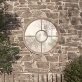 vidaXL Vrtno ogledalo boja pijeska 60 x 4 cm željezno vanjska upotreba | shoptok.hr