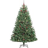 vidaXL Umetno Zložljivo Božično Drevo Zelena 300 cm PVC in kovina | Shoptok.si