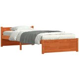 vidaXL Konstrukcija postelje Voskast rjav 205.5 x 95.5 x 51 cm, (5000127008) | Shoptok.si