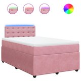 vidaXL Box spring postelja z vzmetnico roza 120x200 cm žamet, (21310775) | Shoptok.si