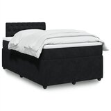 vidaXL Box spring postelja z vzmetnico črna 120x200 cm žamet | Shoptok.si