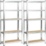 Komplet 2 Kovinskih Regalov, Srebrna, (5000332716)