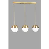 Opviq Küre 3 Lü Sıralı eskitme beyaz Camlı Sarkıt goldwhite chandelier | ePonuda.com