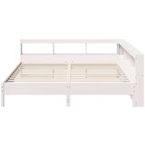  Krevet s regalom z knjige bez madraca bijeli 200x200cm borovina | shoptok.hr