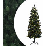  Umjetno božićno drvce s kuglicama 240 cm 300 LED lampica - 240 cm s LED-ima i crnim lopticama Zelena | shoptok.hr