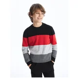 LC Waikiki Crew Neck Color Blocked Long Sleeve Boy's Knitwear Sweater