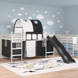  Okvir Krevet za Dječji Loft Bijela i crna 90 x 200 cm Metal | shoptok.hr