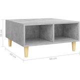  Stolić za kavu siva boja betona 60 x 60 x 30 cm od iverice | shoptok.hr